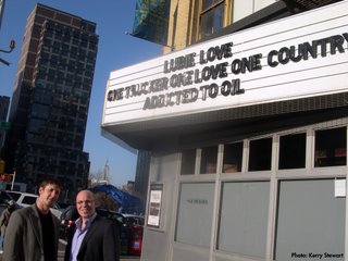 Singer Ryan Saliman with Executive Producer and Director Mason Hayutin test screening New York City