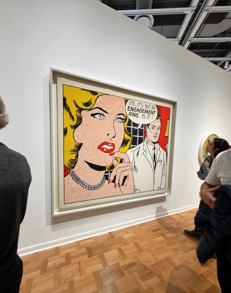 Roy Lichtenstein, Engagement Ring, 1961, from his 1962 Leo Castelli debut, installed in Roy Lichtenstein: Like New at the Whitney